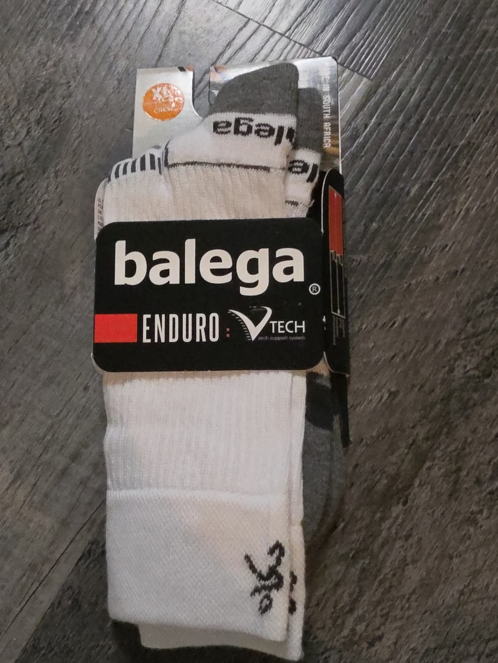 Balega Enduro V-Tech Men's Athletic Socks - White with Gray Accents